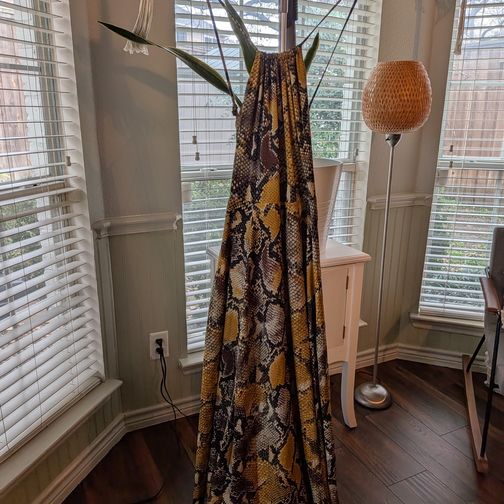 Snake Print Maxi Dress